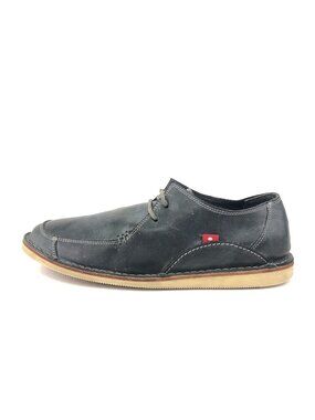 Oliberte Blue Leather Moc Toe Shoes EUR 44